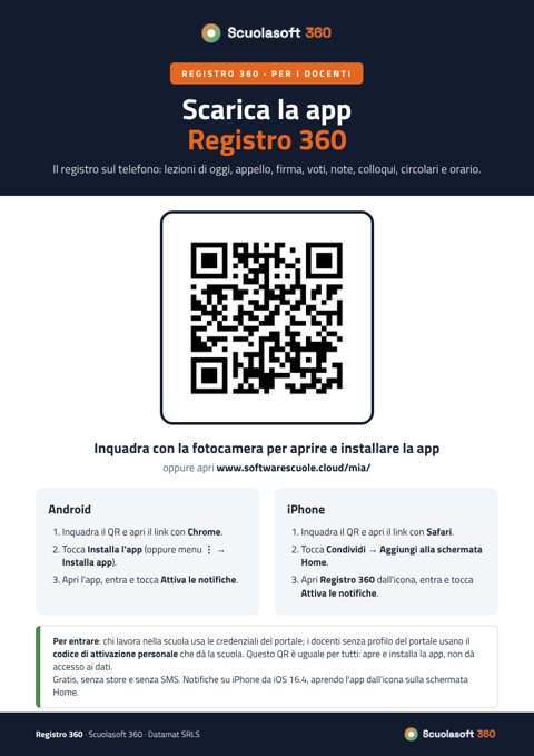 Prima pagina: Scarica la app Registro 360 (docenti)